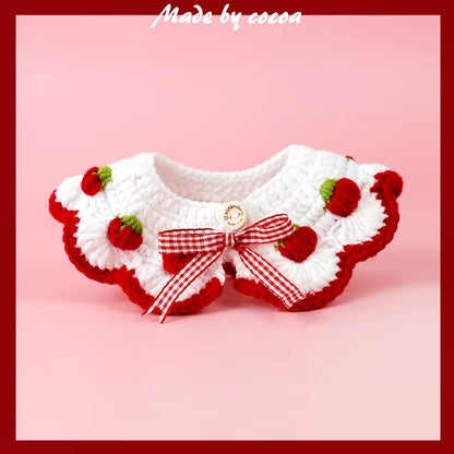 Cute Hand-Woven Cat and Dog Collar Wool Knitted Cat Collar Cute Cat and Dog Necklace Pet Collar