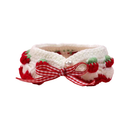 Cute Hand-Woven Cat and Dog Collar Wool Knitted Cat Collar Cute Cat and Dog Necklace Pet Collar